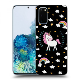 Picasee Silikónový čierny obal pre Samsung Galaxy S20 G980F - Unicorn star heaven