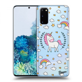 Picasee Silikónový prehľadný obal pre Samsung Galaxy S20 G980F - Unicorn star heaven