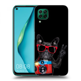 Picasee Silikónový čierny obal pre Huawei P40 Lite - French Bulldog