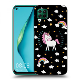 Picasee Silikónový čierny obal pre Huawei P40 Lite - Unicorn star heaven