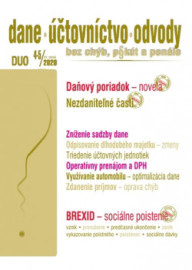 Dane Účtovníctvo Odvody (DUO) 4-5 2020 - Daňový poriadok po novele, Nezdaniteľné časti základu dane, BREXIT - zdravotné a sociálne zabezpečenie