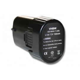 VHBW Makita TD020, DF010D 7.2V Li-Ion 1500mAh