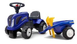 Falk 280C Baby New Holland T7 s vlečkou a lopatkou s hrabličkami