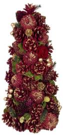 MagicHome Stromček prírodný červeno-zlatý, 40 cm