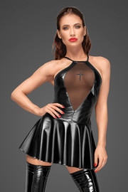 Noir Handmade F184 Powerwetlook Flared Mini Dress