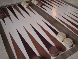 Stoa Backgammon - (drevený) Hra +: banner (90x90cm)