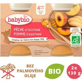 Babybio Príkrm broskyňa jablko 2x130g