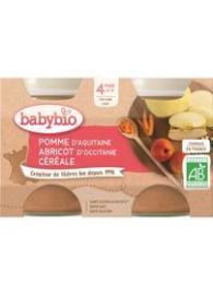 Babybio Príkrm jablko, marhuľa, cereálie 2x130g