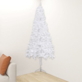 vidaXL Rohový umelý vianočný stromček biely 240cm PVC