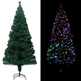 vidaXL Umelý vianočný stromček+podstavec, zelený 240cm , optické vlákno