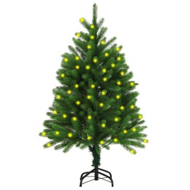 vidaXL Umelý vianočný stromček s LED 120cm zelený