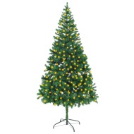 vidaXL Umelý vianočný stromček s LED 210cm 910 vetvičiek - cena, porovnanie