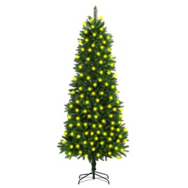 vidaXL Umelý vianočný stromček s LED 240cm zelený