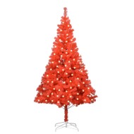 vidaXL Umelý vianočný stromček s LED a podstavcom červený 240cm PVC - cena, porovnanie