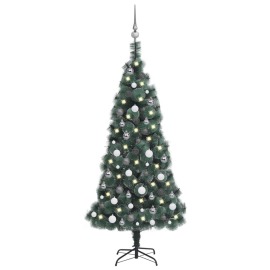 vidaXL Umelý vianočný stromček s LED a súpravou gulí zelený 150cm PVC&PE