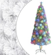 vidaXL Umelý vianočný stromček s LED biela 210cm optické vlákno - cena, porovnanie