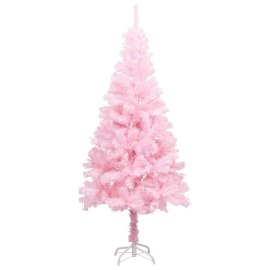 vidaXL Umelý vianočný stromček s podstavcom ružový 120cm PVC