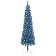 vidaXL Úzky vianočný stromček s LED modrý 240cm - cena, porovnanie