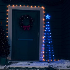 vidaXL Vianočný stromček kužeľ modrý 84 LED ozdoba 50x150cm