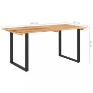 vidaXL Jedálenský stôl akácie / čierna 160x80x76 cm 286477 - cena, porovnanie