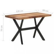 vidaXL Jedálenský stôl masívne drevo / oceľ 120x60x75 cm 321545 - cena, porovnanie
