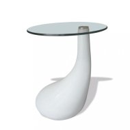 vidaXL Konferenčný stolík laminát / sklo Biela lesk 240320 - cena, porovnanie