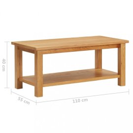 vidaXL Konferenčný stolík masívne dubové drevo 110x55x40 cm 289195