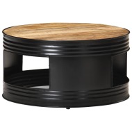 vidaXL Konferenčný stolík, čierny 68x68x36 cm, surové mangové drevo - cena, porovnanie