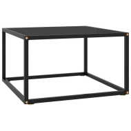 vidaXL Konferenčný stolík, čierny, čierne sklo 60x60x35 cm - cena, porovnanie