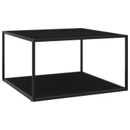 vidaXL Konferenčný stolík, čierny, čierne sklo 90x90x50 cm - cena, porovnanie