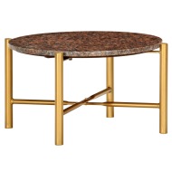 vidaXL Konferenčný stolík hnedý 60x60x35 cm pravý kameň s mramorovou textúrou - cena, porovnanie