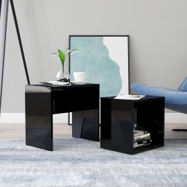 vidaXL Sada konferenčných stolíkov lesklá čierna 48x30x45 cm drevotrieska