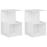 vidaXL Nočné stolíky 2 ks lesklé biele 35x35x55 cm drevotrieska - cena, porovnanie