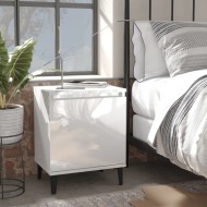 vidaXL Nočné stolíky 2 ks nohy z kovu lesklé biele 40x30x50 cm - cena, porovnanie