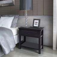 vidaXL Nočný stolík, drevený, čierny - cena, porovnanie
