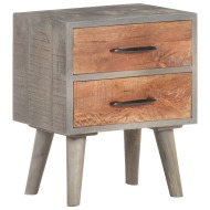vidaXL Nočný stolík sivý 40x30x50 cm masívne surové mangovníkové drevo - cena, porovnanie