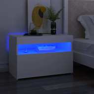 vidaXL Nočný stolík a LED svetlá 2 ks biele 60x35x40 cm drevotrieska - cena, porovnanie