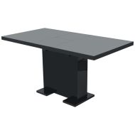 vidaXL Rozkladací jedálenský stôl, vysoko lesklý, čierny - cena, porovnanie