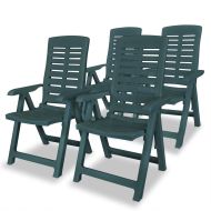 vidaXL Sklápacie záhradné stoličky 4 ks, plast, zelené - cena, porovnanie