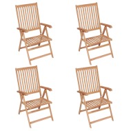 vidaXL Sklápacie záhradné stoličky 4 ks tíkový masív - cena, porovnanie
