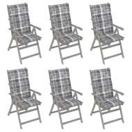 vidaXL Záhradné sklápacie stoličky 6 ks s podložkami akáciový masív - cena, porovnanie