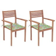 vidaXL Záhradné stoličky 2 ks listové podložky teakový masív - cena, porovnanie