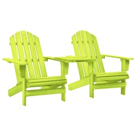 vidaXL Záhradné stoličky Adirondack+stolík, jedľový masív, zelené