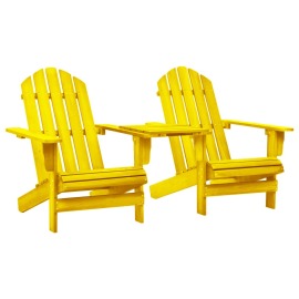 vidaXL Záhradné stoličky Adirondack+stolík, jedľový masív, žlté
