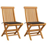 vidaXL Záhradné stoličky, sivohnedé podložky 2 ks, tíkový masív - cena, porovnanie