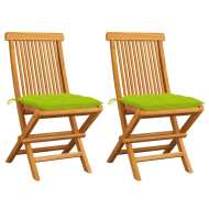 vidaXL Záhradné stoličky so žiarivo zelenými podložkami 2 ks tíkový masív - cena, porovnanie