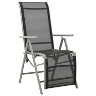 vidaXL Sklápacia záhradná stolička hliník a textilén strieborná - cena, porovnanie