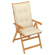 vidaXL Záhradná stolička s krémovými podložkami tíkový masív - cena, porovnanie