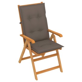 vidaXL Záhradná stolička so sivohnedými podložkami tíkový masív