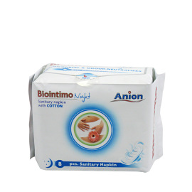 Biointimo Anion nočné hygienické vložky s krídelkami 8ks